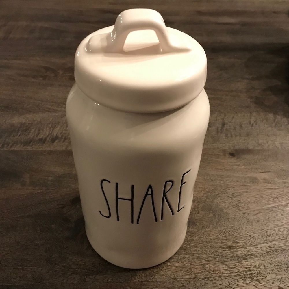 Rae Dunn Artisan Collection by Magenta™️ white ceramic SHARE container